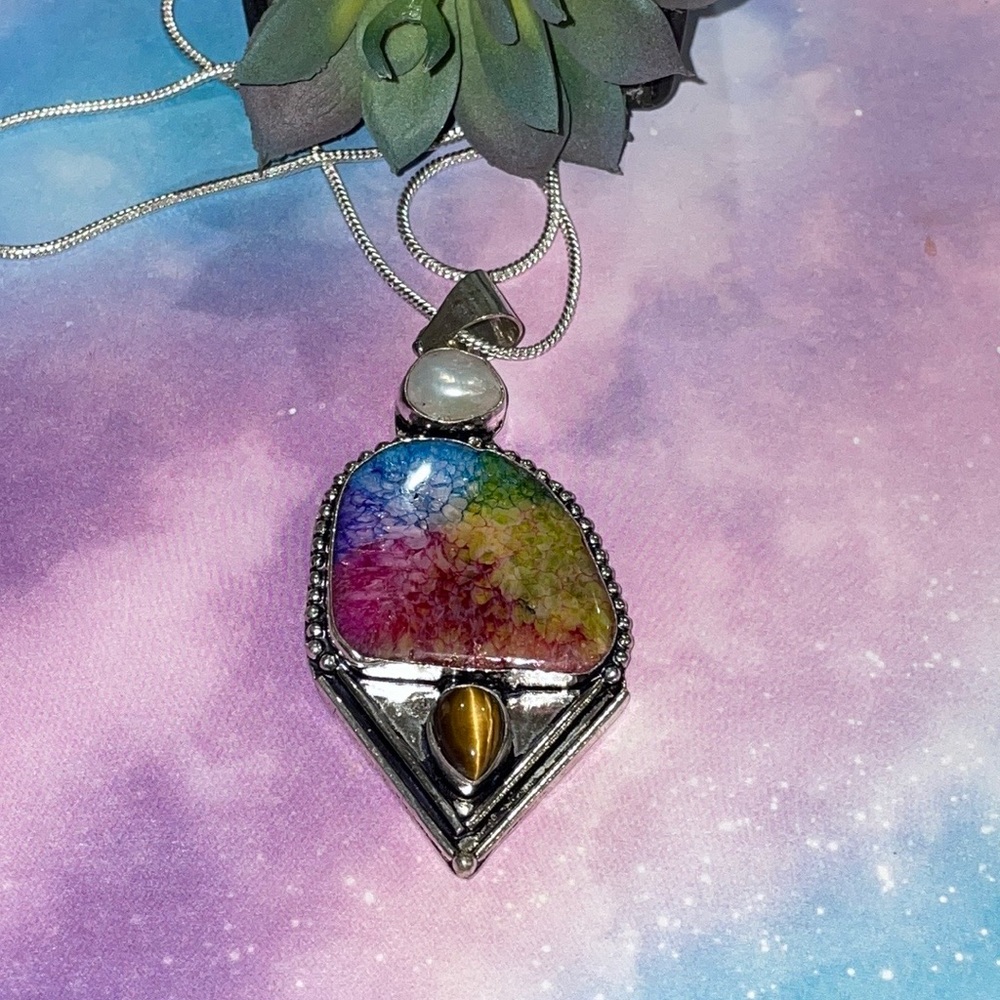 Rainbow Solar Quartz Necklace